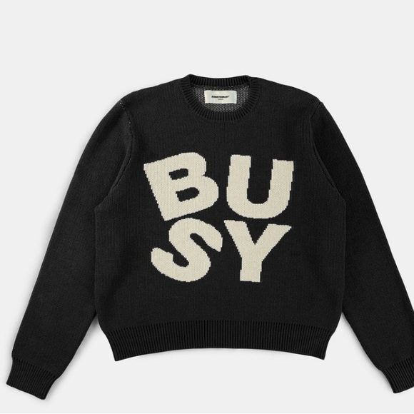 Sorry I’m busy spell out knit Black SMALL - Picture 2 of 2